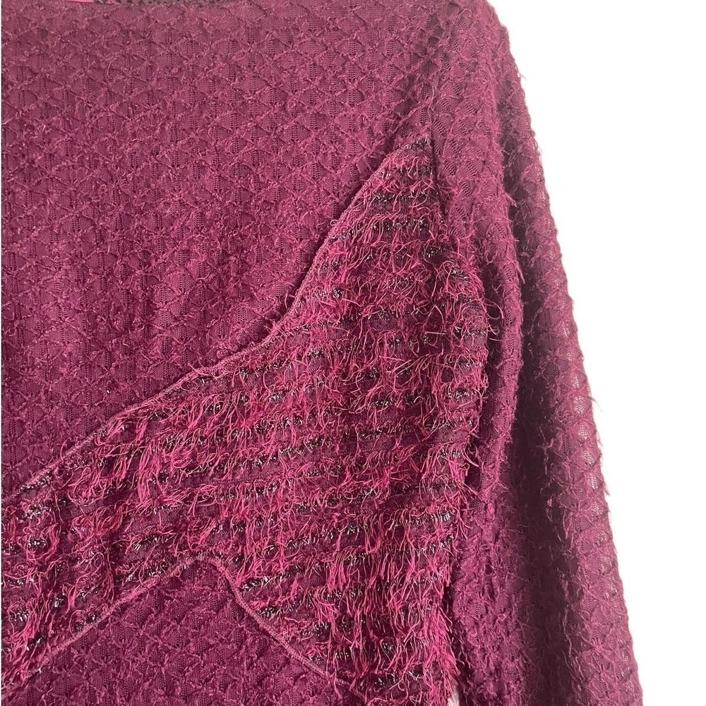 Jack & Jinger Women Lace Tunic Knit L Wine‎ Whimsigoth Asymmetrical Fairy Boho - Picture 3 of 10